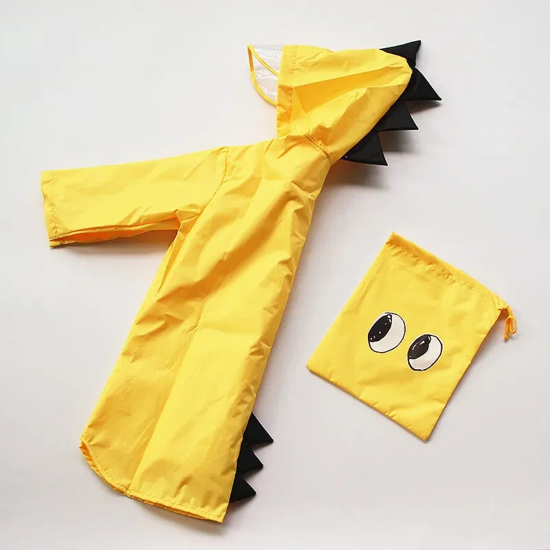 Cute Dinosaur Polyester Baby Raincoat - Outdoor Waterproof Poncho for Boys and Girls
