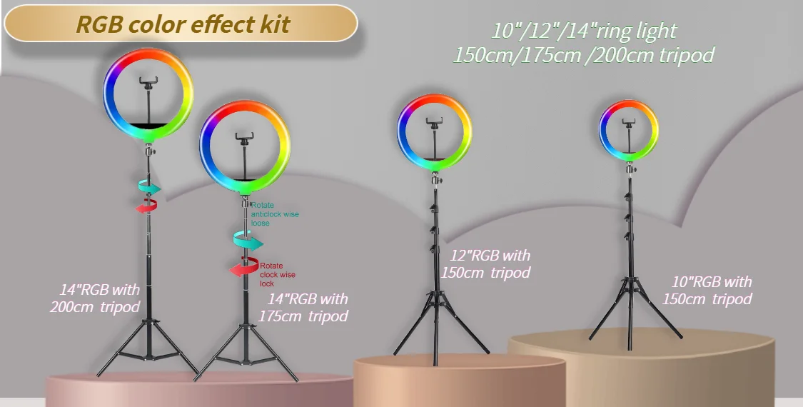 6-14" Professional Ring Light Kit with Tripod – Bi-Color 3200K-5600K LED, USB Powered for Live Streaming, Makeup, TikTok Videos