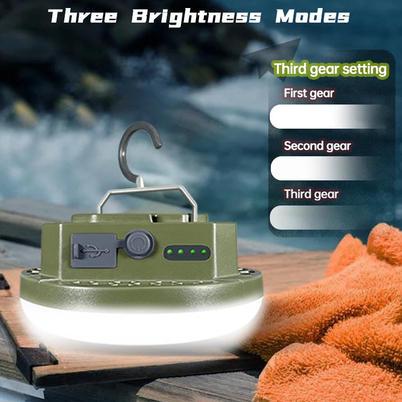 9900mAh Rechargeable Camping Lantern: Ultra-Bright LED Work Light with Magnet & Power Bank