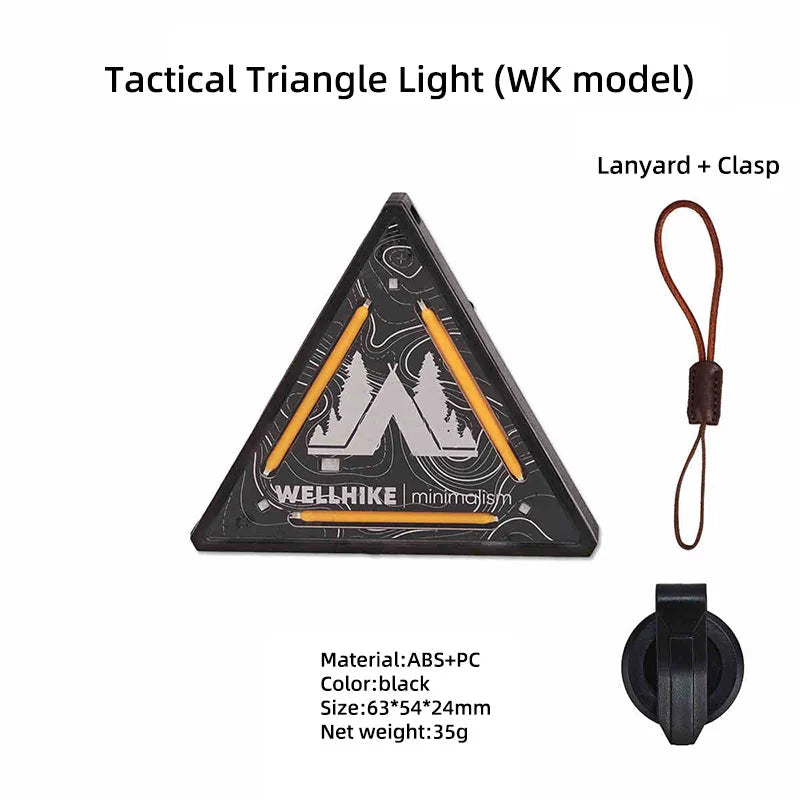 WELLHIKE Outdoor Tactical Triangle Light SWS Riding Night Light Badge Warning Backpack Decoration Camping Mini Hanging Lights Trekker Essentials