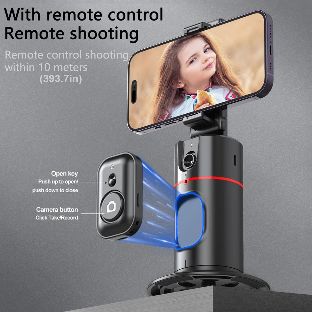 360° Auto-Tracking Phone Holder with Gesture Control - Foldable Smartphone Stand for Live Streaming & Video Calls