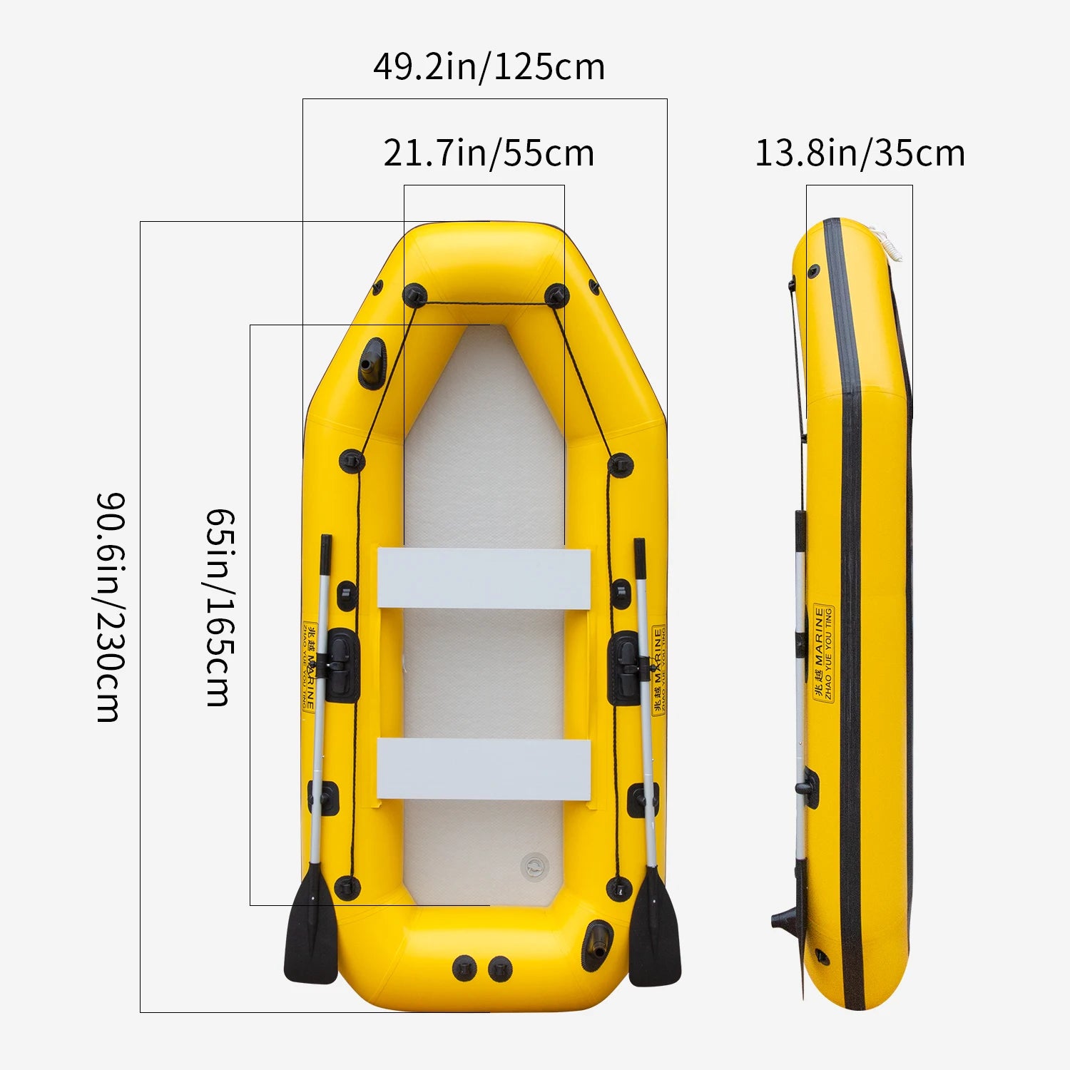 2-Person Inflatable Fishing Kayak - High-Visibility Yellow Drift Craft for Anglers