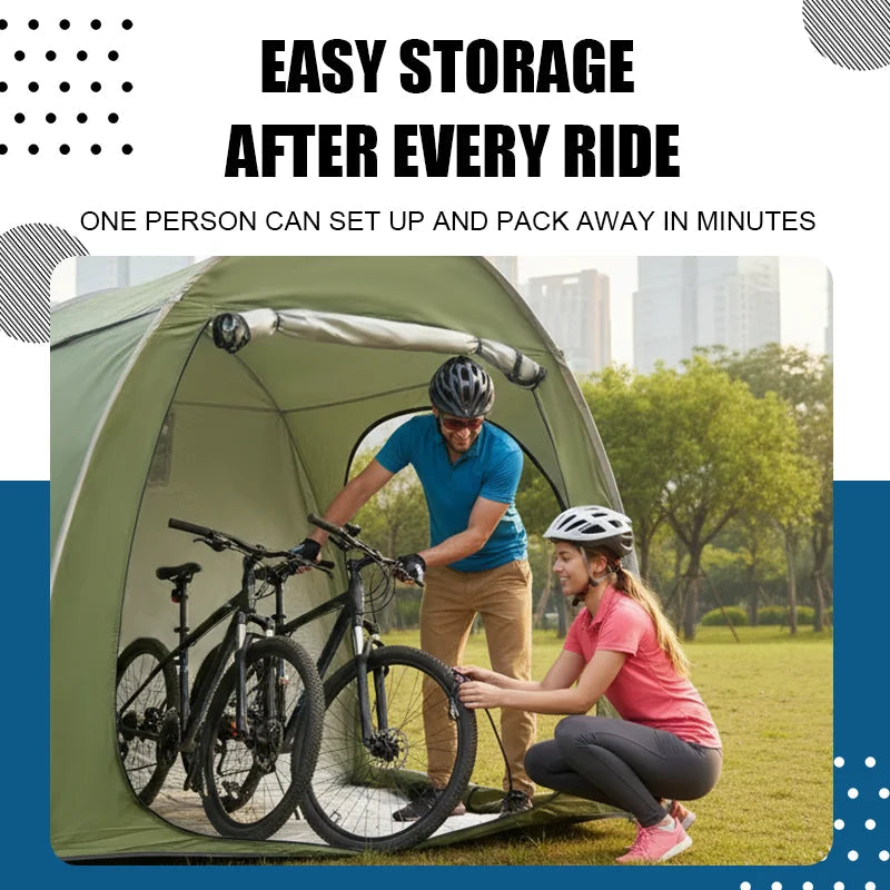 Portable Bike Shelter Storage Tent – Aluminum Alloy Frame, Oxford Fabric, Weatherproof Bicycle Cover Trekker Essentials