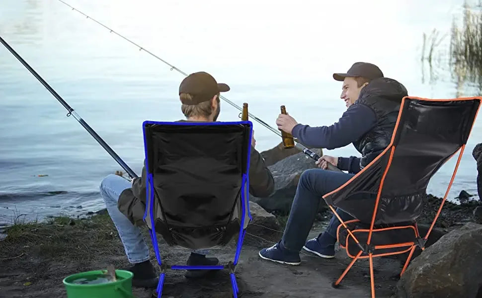 Portable Ultralight Folding Camping Chair - Oxford Fabric, Extended Length for Outdoor Fishing, BBQ, Picnic, Beach Festival