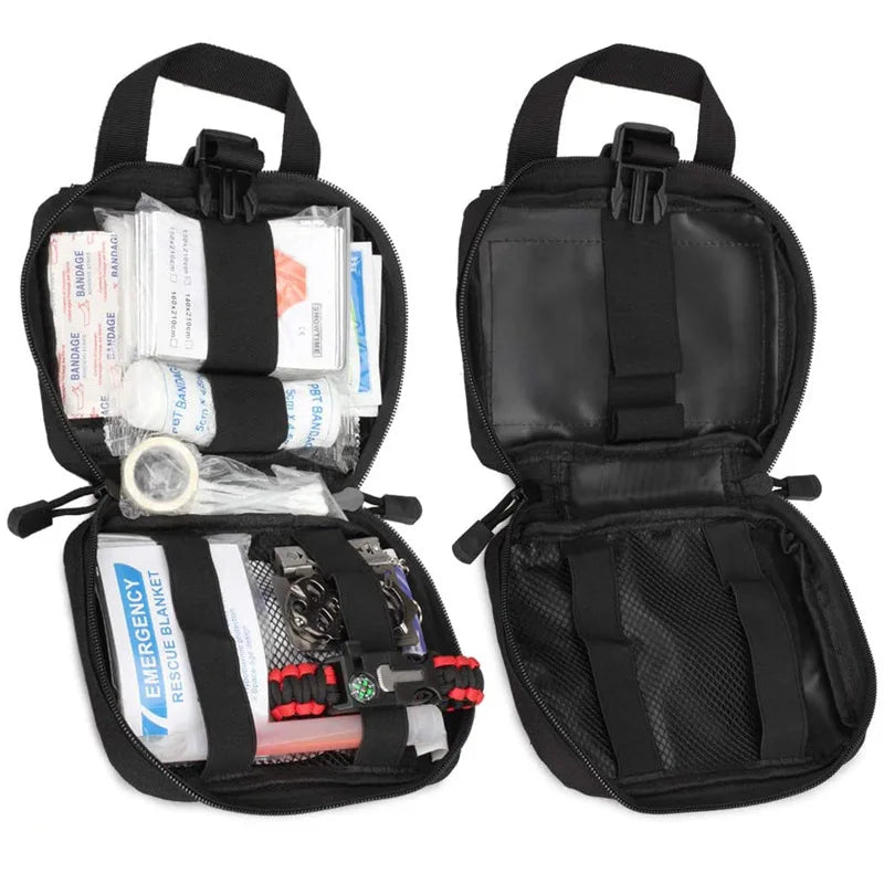 Upgrade Tactical EMT Pouch Rip Away Molle Medical kit IFAK Tear-Away First Aid Kit Travel Outdoor Hiking mergency Survival Bag Trekker Essentials