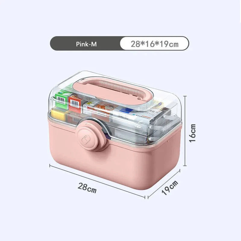 3-Layer Large-Capacity Medicine First Aid Kit Portable Foldable Split Multi-Layer Storage Box Medicine Container Family Tool Box Trekker Essentials