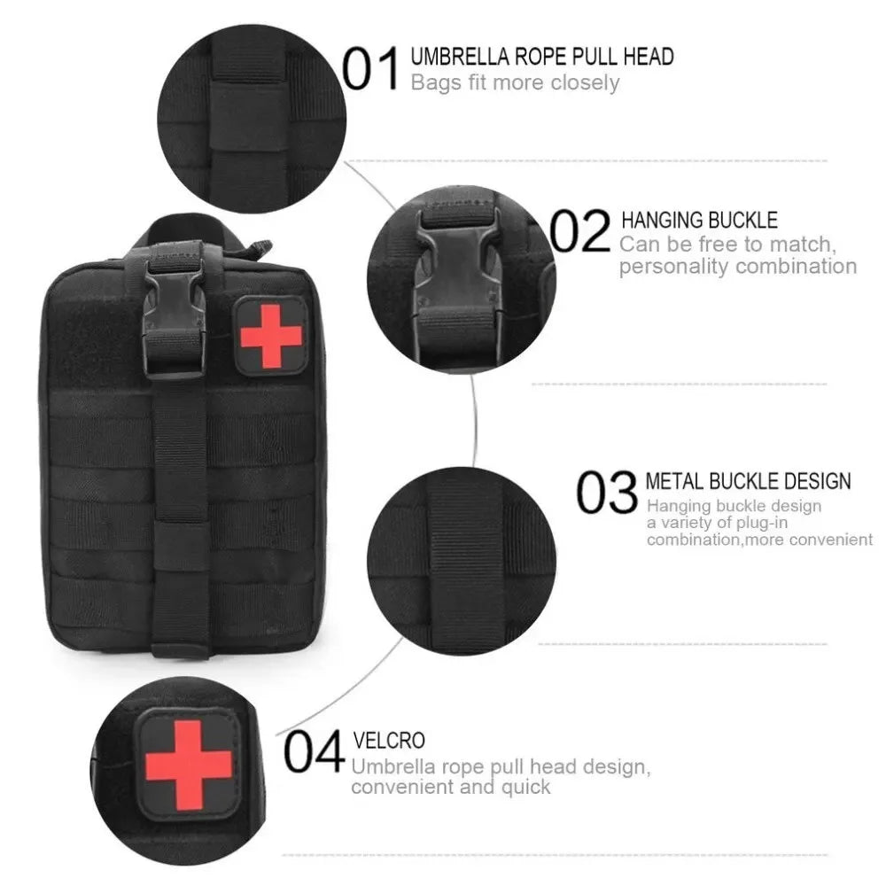 Tactical Molle First Aid Pouch – EDC Emergency Medical Kit Bag for Camping, Hiking & Survival Trekker Essentials