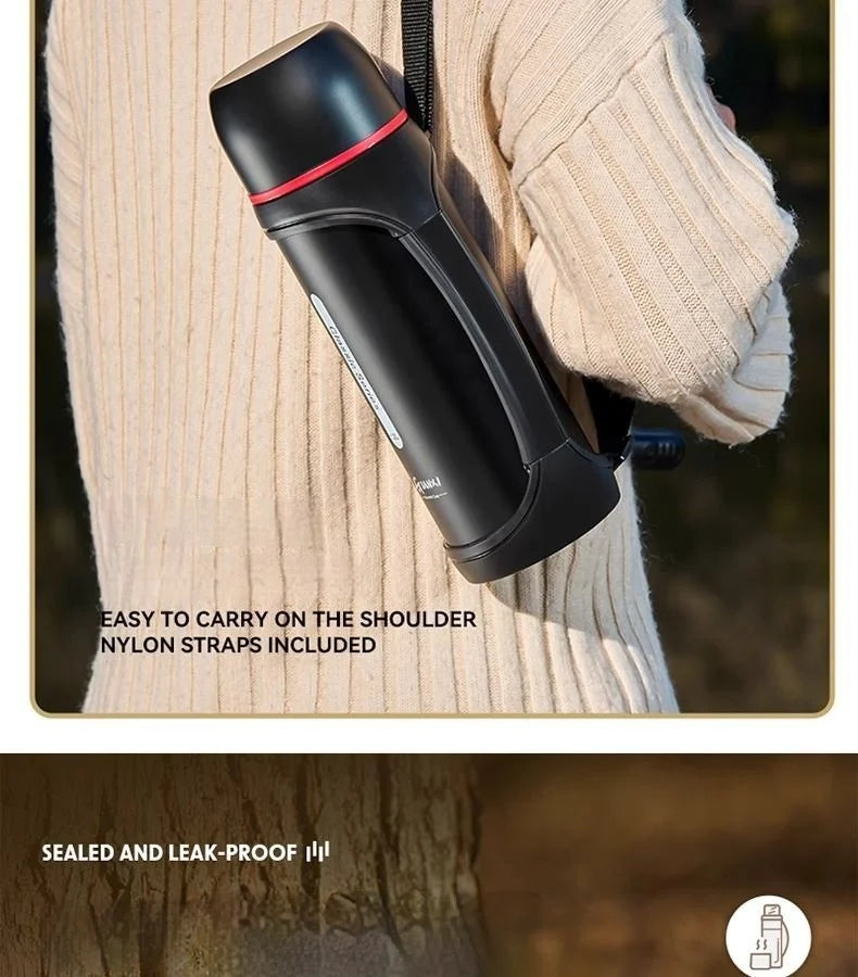 Large Capacity Camping Thermos | 2-in-1 Outdoor Travel Kettle & Cold Pot for Coffee & Hydration