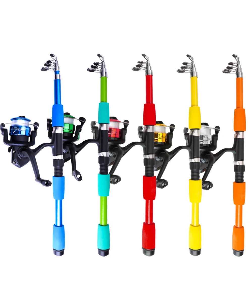 FTK Telescopic Fishing Rod & Reel Combo - 1.8/2.1m Carbon Fiber Pole with Full Kit