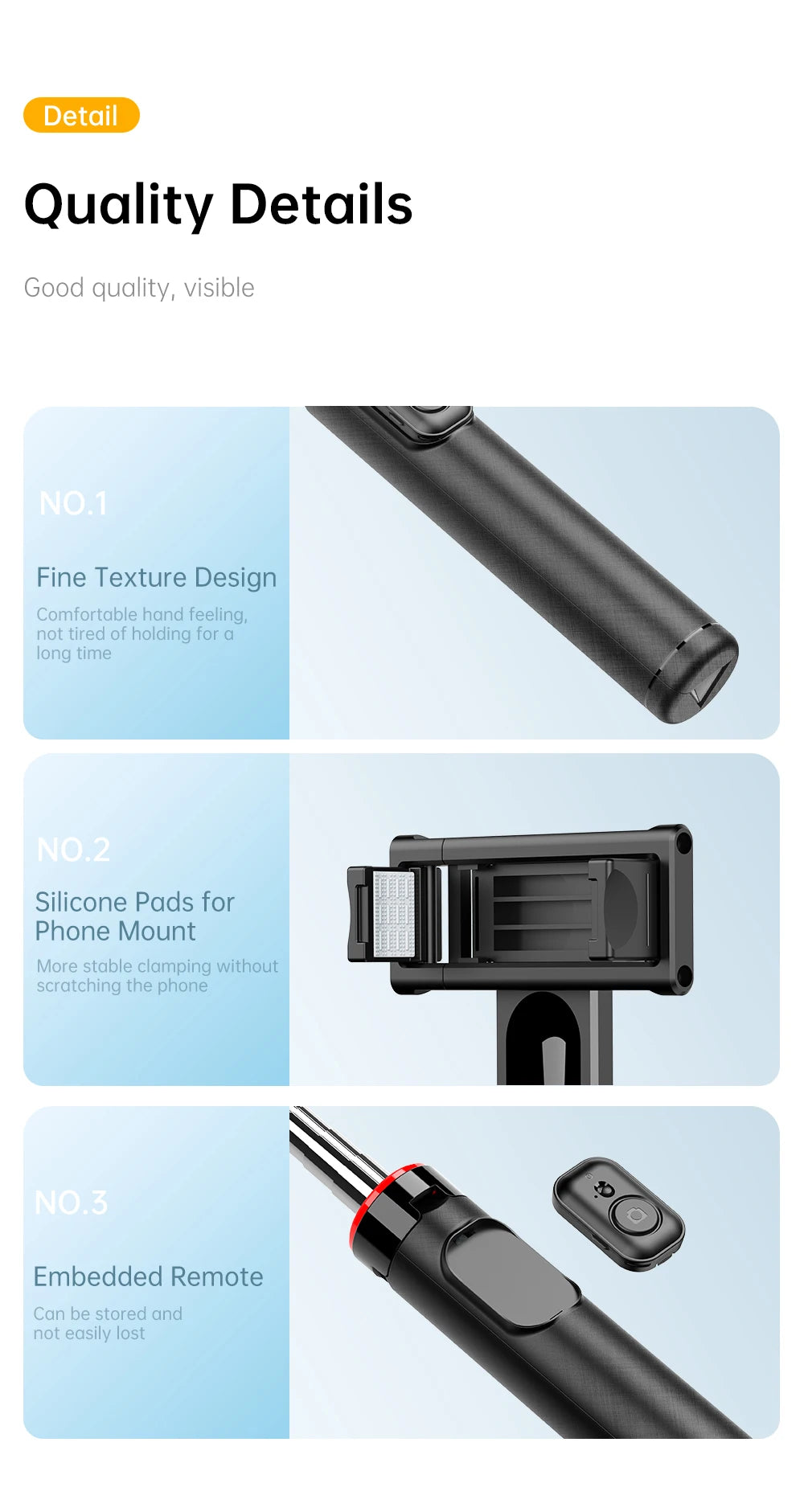 Portable Selfie Stick Tripod with Bluetooth Remote & 360° Phone Holder