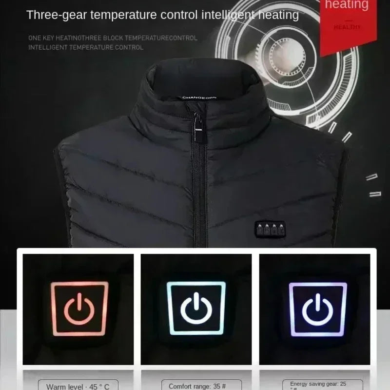 21-Zone Self-Heating Vest with USB Power | Men's & Women's Thermal Heated Jacket for Outdoor Activities