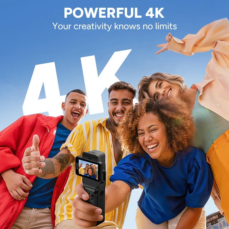 SJCAM C400 4K Pocket Camcorder with Stabilization, WiFi for Travel Vlogging & Family Handheld Recording Touch Screen Live Stream Trekker Essentials