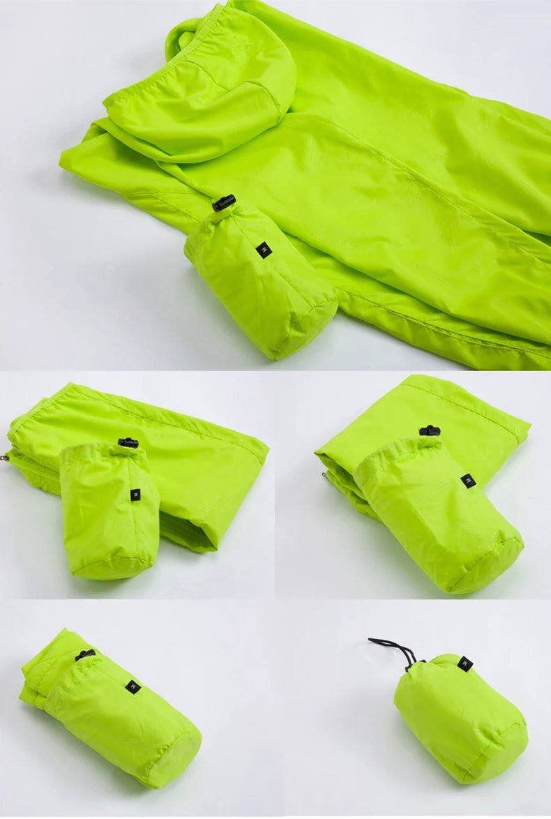 JNLN Men Women Hiking Jackets Waterproof Sun Protective Windbreaker Unisex Camping Climbing Outdoor Rain Coat Portable Clothes Trekker Essentials