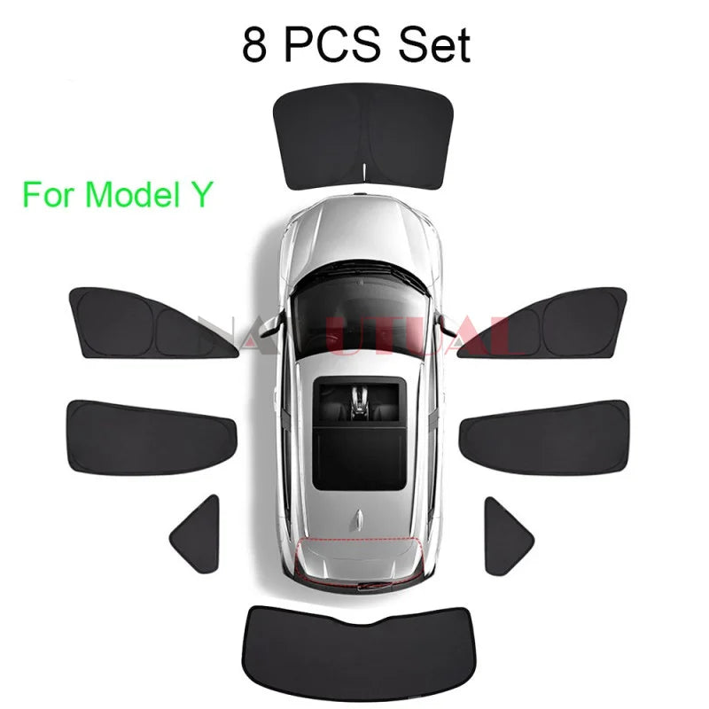 Tesla Model 3 & Model Y Privacy Sun Shade – Custom-Fit Car Window Sunshade