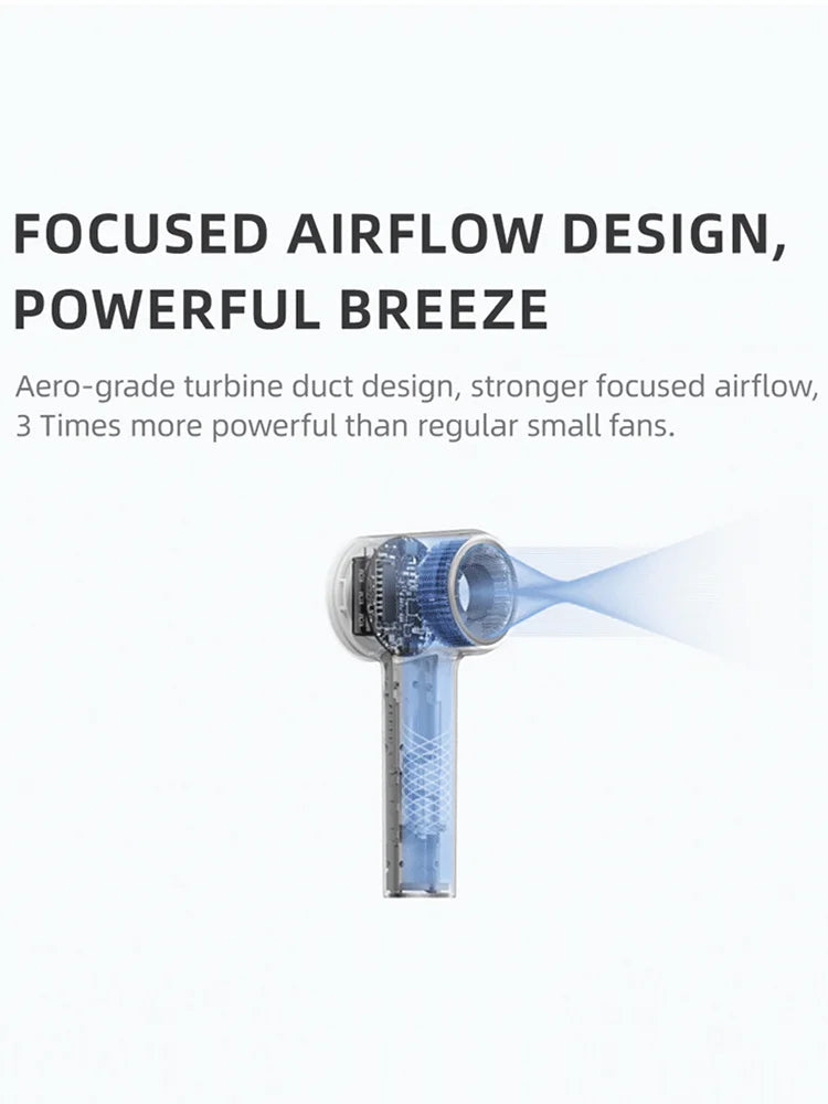 Kica JetFan mini Personal Handheld Fan 3000mAh, Metal Turbo Fan, Adjustable Speed, Outdoor/Travel/Camping, Up to 14H Work Time Trekker Essentials