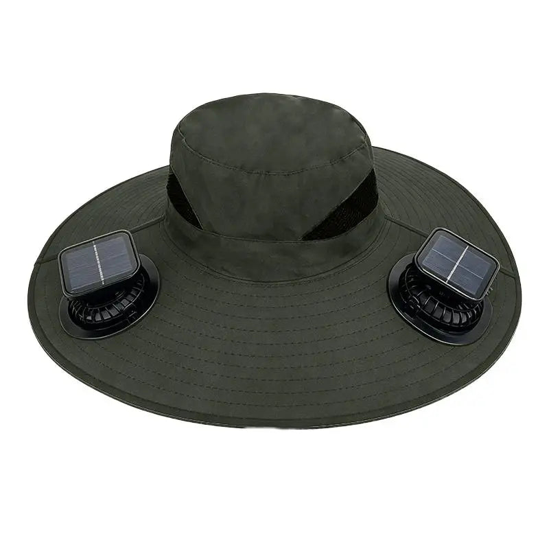 Large Size Quick Dry Bucket Hat With Solar Powered Fan USB Charging Sun Hat For Men Outdoor Hiking Camping Fishing Cooling Wear Trekker Essentials