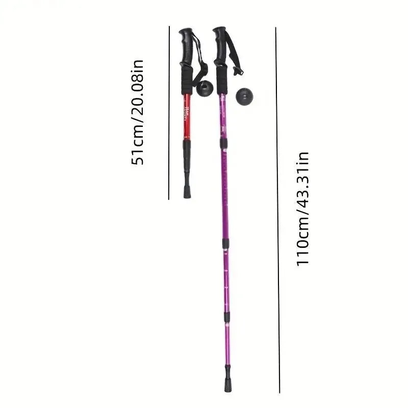 Trekking Poles Shock Absorption Foldable Ultralight Hiking Pole Suitable For Outdoor Camping Mountaineering Backpacking And Trip Trekker Essentials