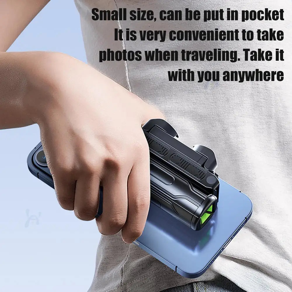 Trípode para selfies giratorio de 360° con control remoto inalámbrico y soporte para teléfono