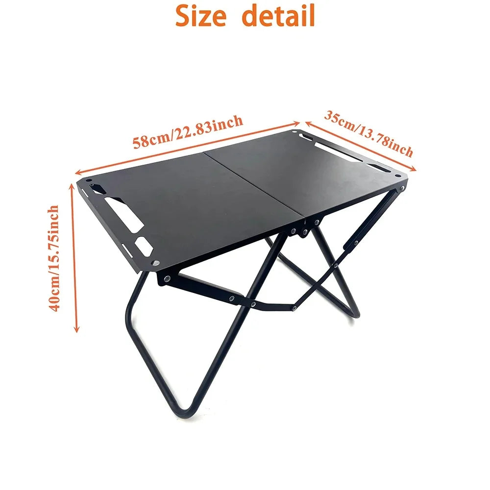 Lightweight Beach Picnic Table, Foldable Hollowed Tabletop, Compact Outdoor Desk for Camping and Daily Leisure Trekker Essentials