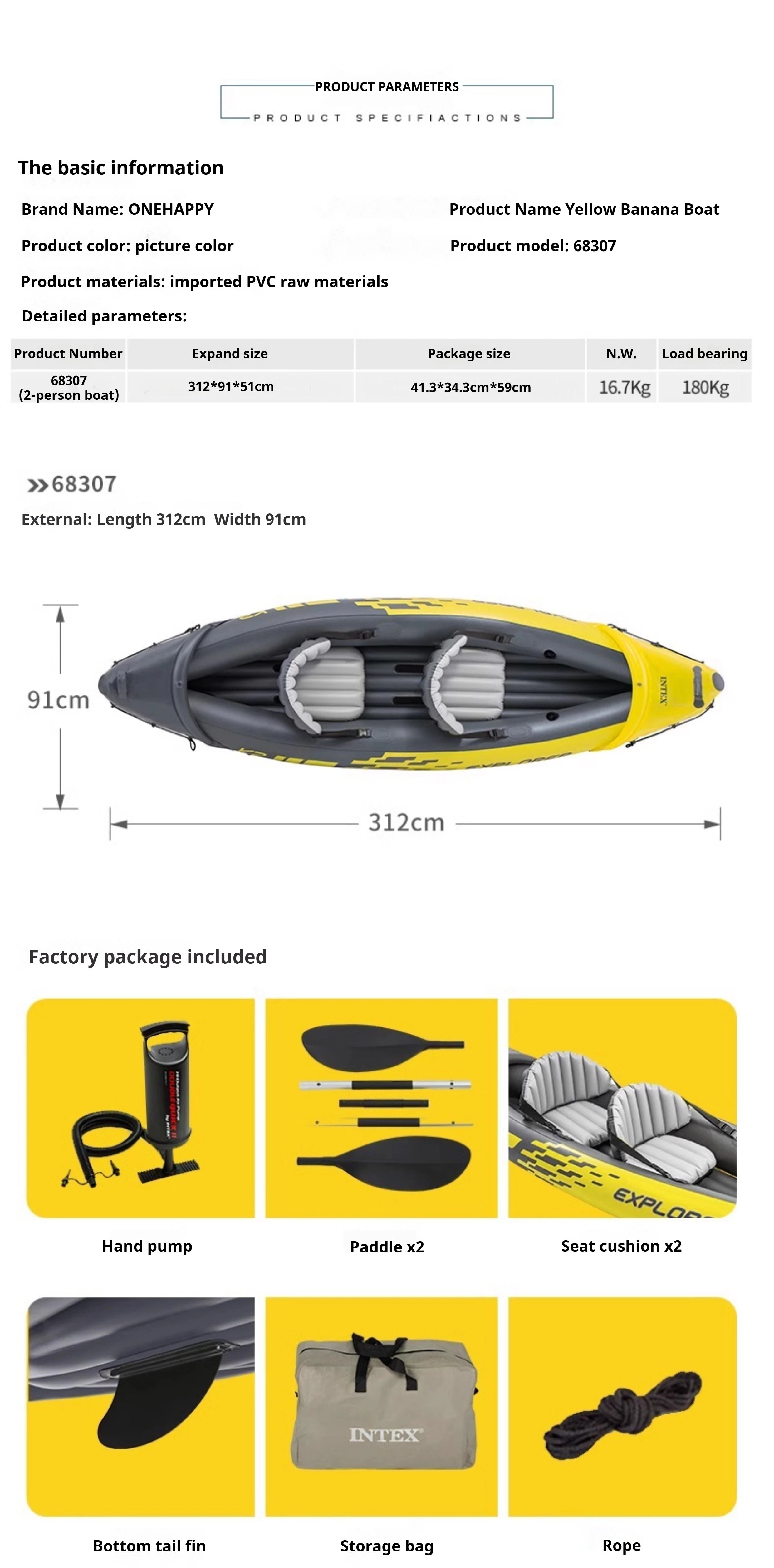 Heavy-Duty 1-3 Person Inflatable Boat: Fishing Dinghy with Detachable Seats & Foldable Kayak Design