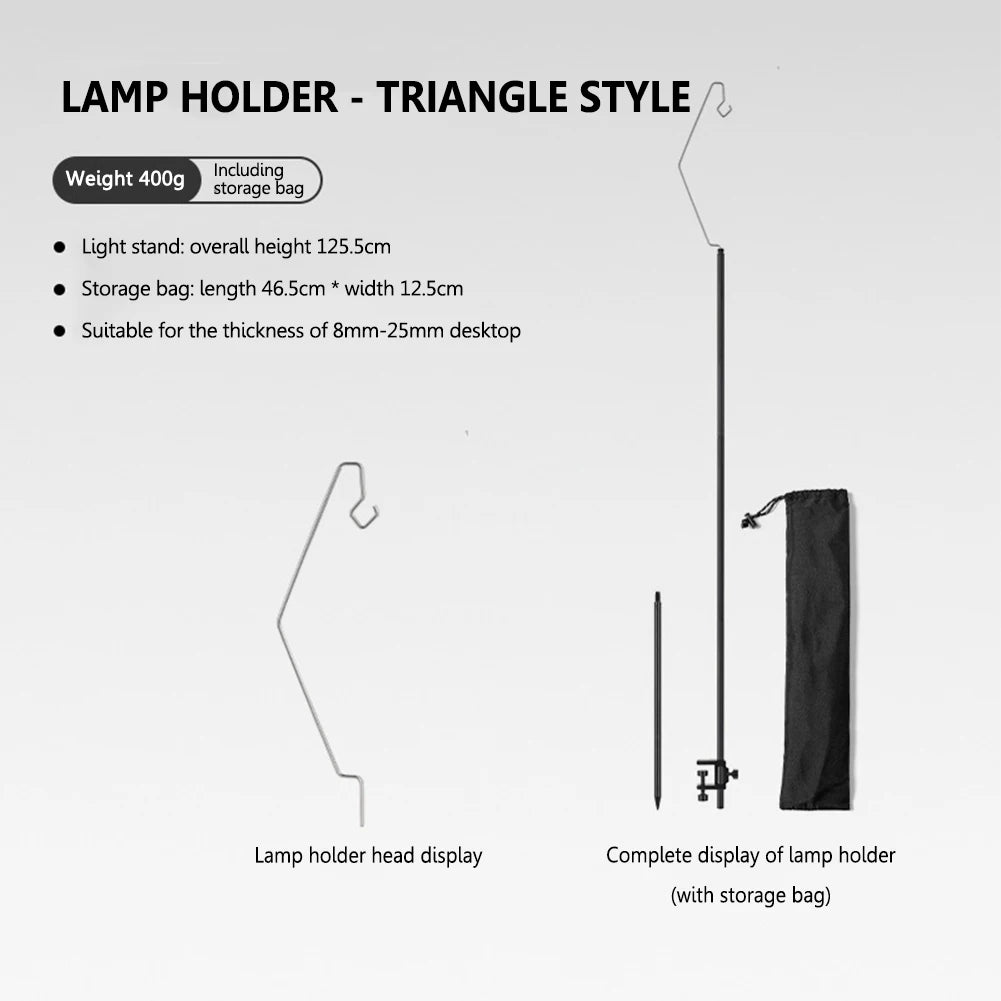 MountainHiker Camping Lantern Stand – Detachable Tabletop & Ground Light Holder, Adjustable Aluminum Alloy Lamp Bracket for Camping, Hiking & BBQ