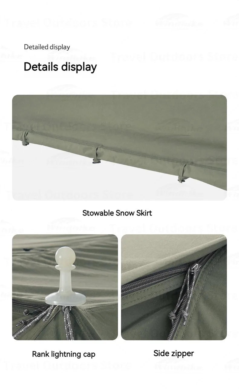 Tienda de campaña individual Cotton Ridge, color verde militar: ideal para acampar, hacer senderismo y sobrevivir al aire libre, con amplio espacio y ventilación por chimenea (5,8 kg)