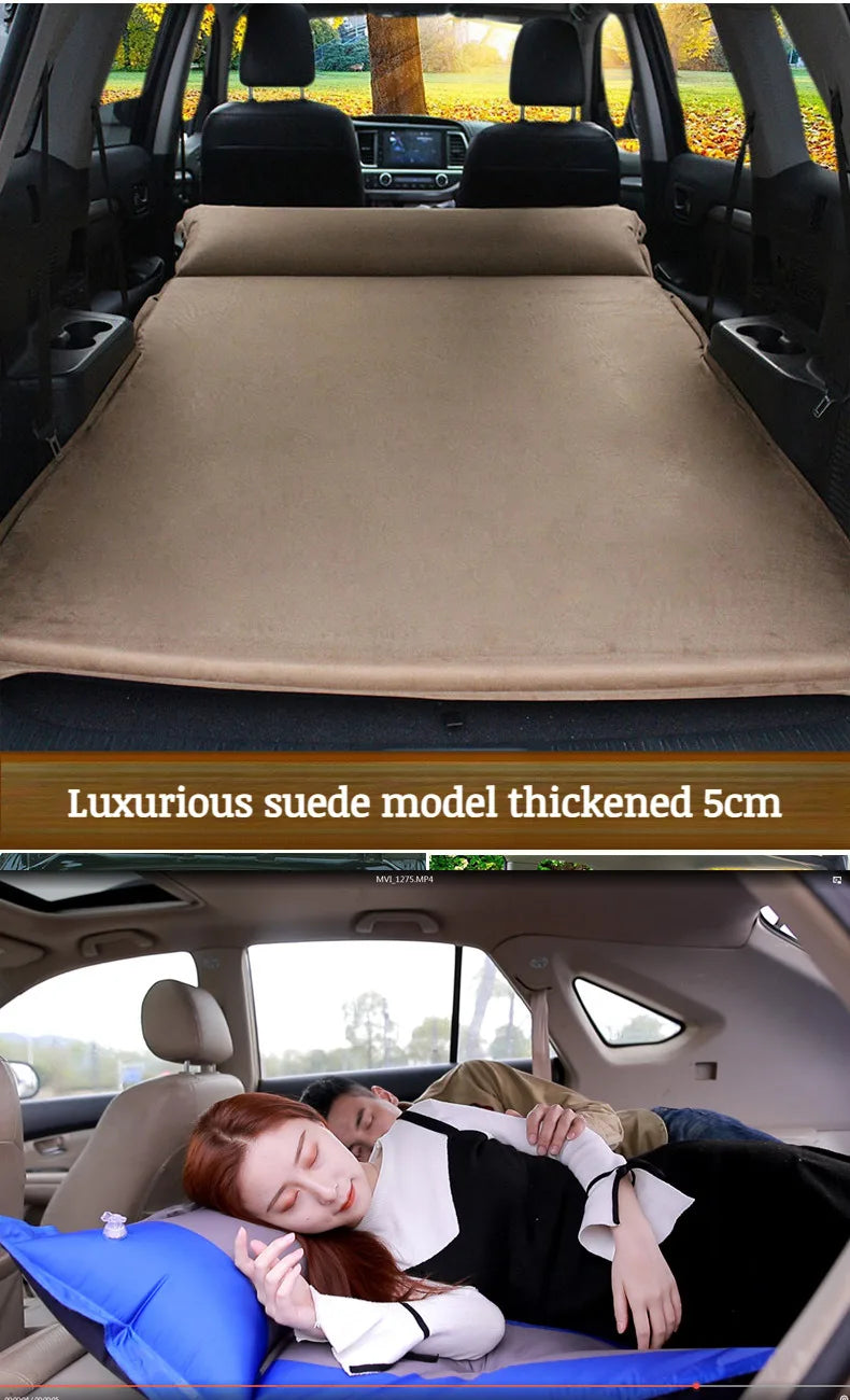 Car Automatic Iatable Bed SUV Car Folding Air Mattress Portable Back Seat Blow-up Sleeping Pad For Vehicle Trunk Travel Camping