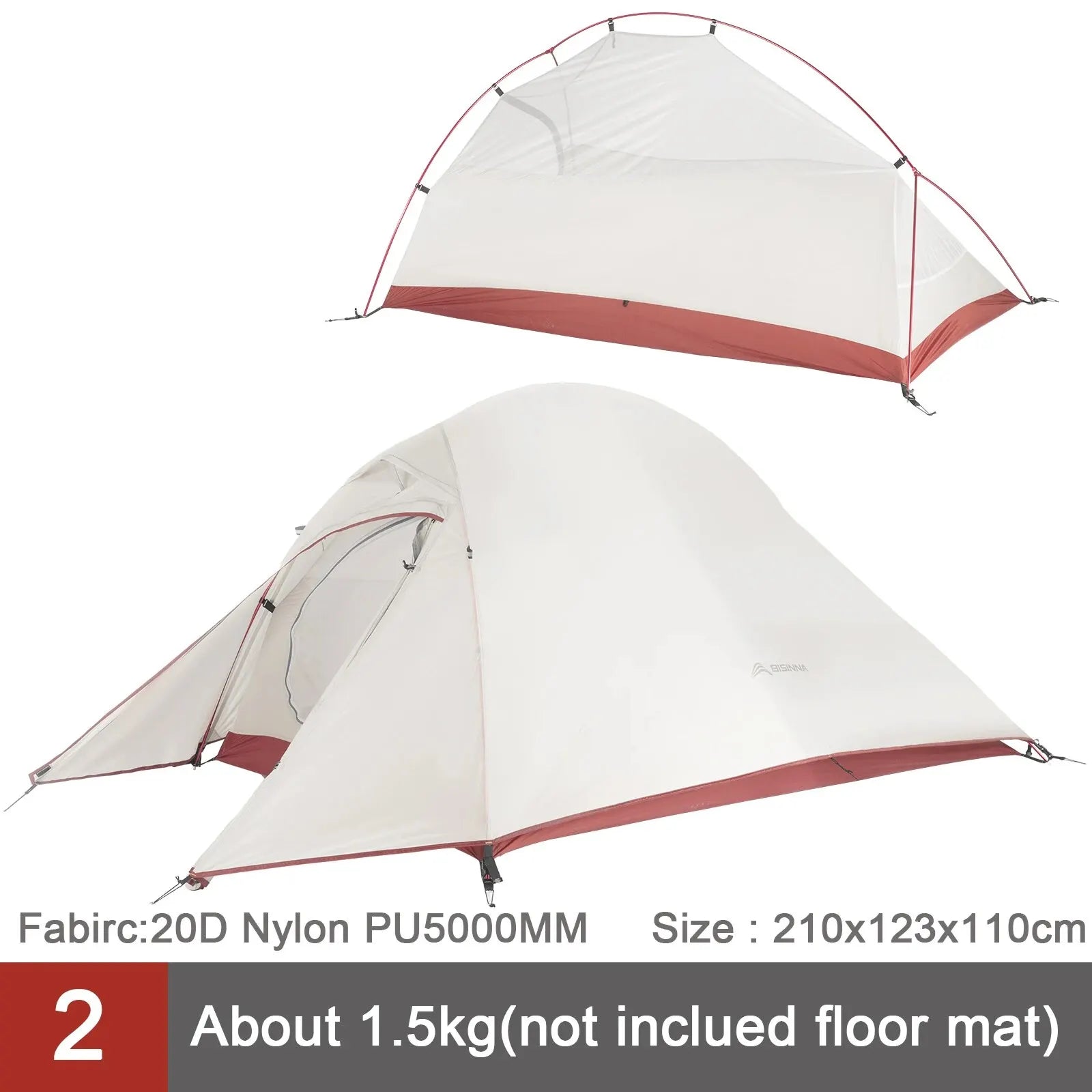 Ultralight 1–2 Person Backpacking Tent – 20D Nylon Waterproof Trekking Tent for Hiking & Cycling Trekker Essentials