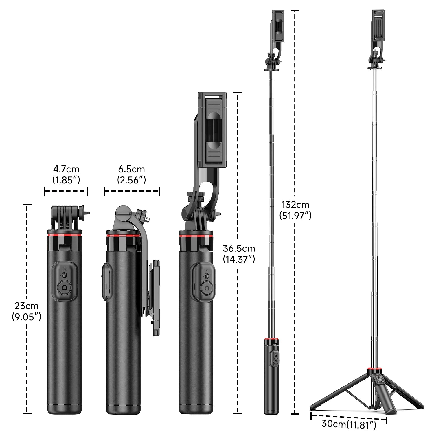 Portable Selfie Stick Tripod with Bluetooth Remote & 360° Phone Holder
