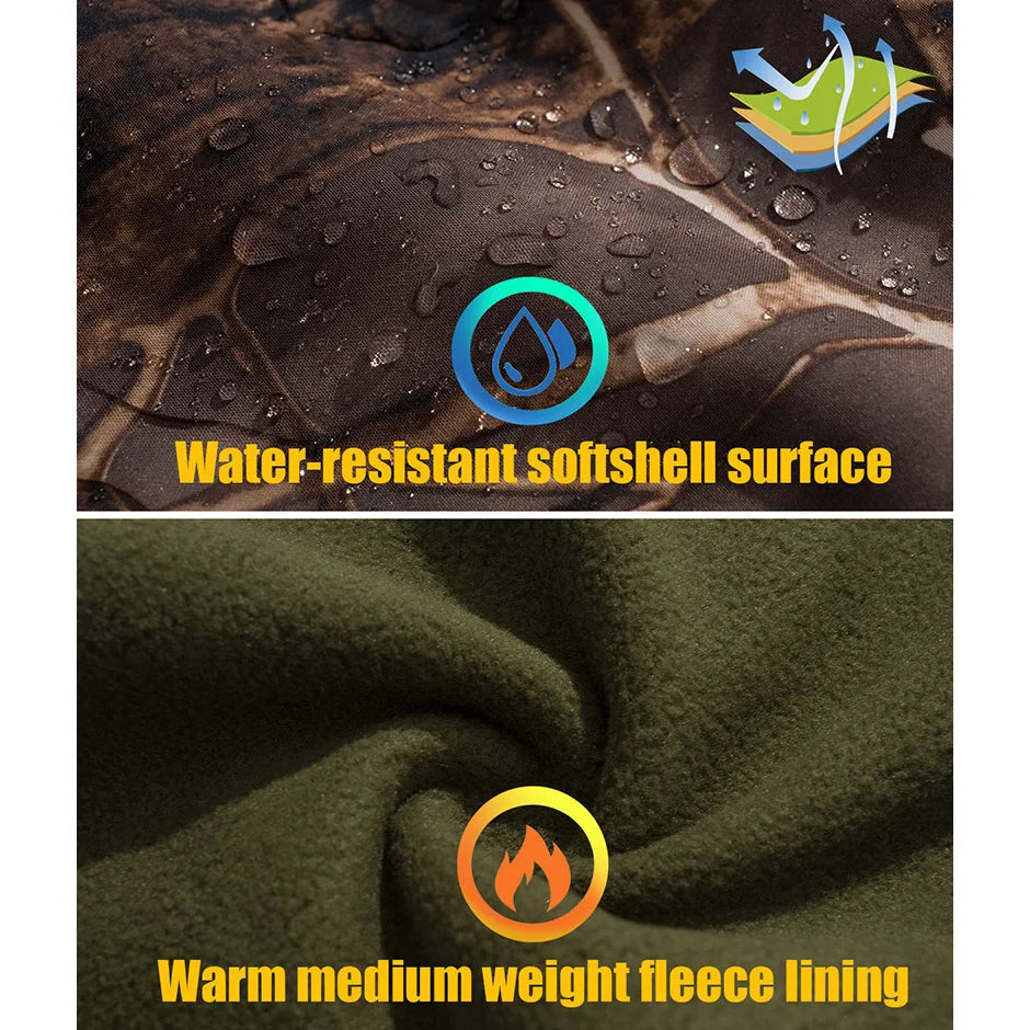 Men’s Camouflage Tactical Jacket – Waterproof Soft Shell Hunting Jacket with Fleece Lining for Outdoor & Winter Use Trekker Essentials