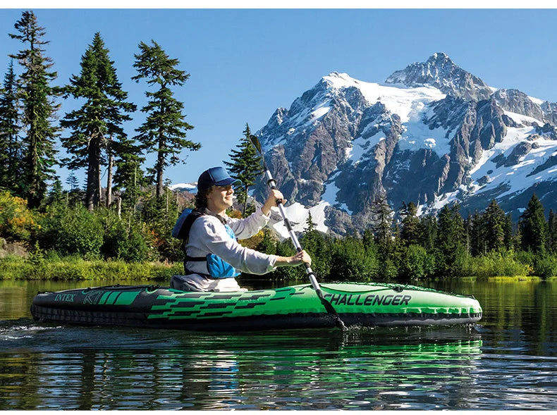 Heavy-Duty 1-3 Person Inflatable Boat: Fishing Dinghy with Detachable Seats & Foldable Kayak Design