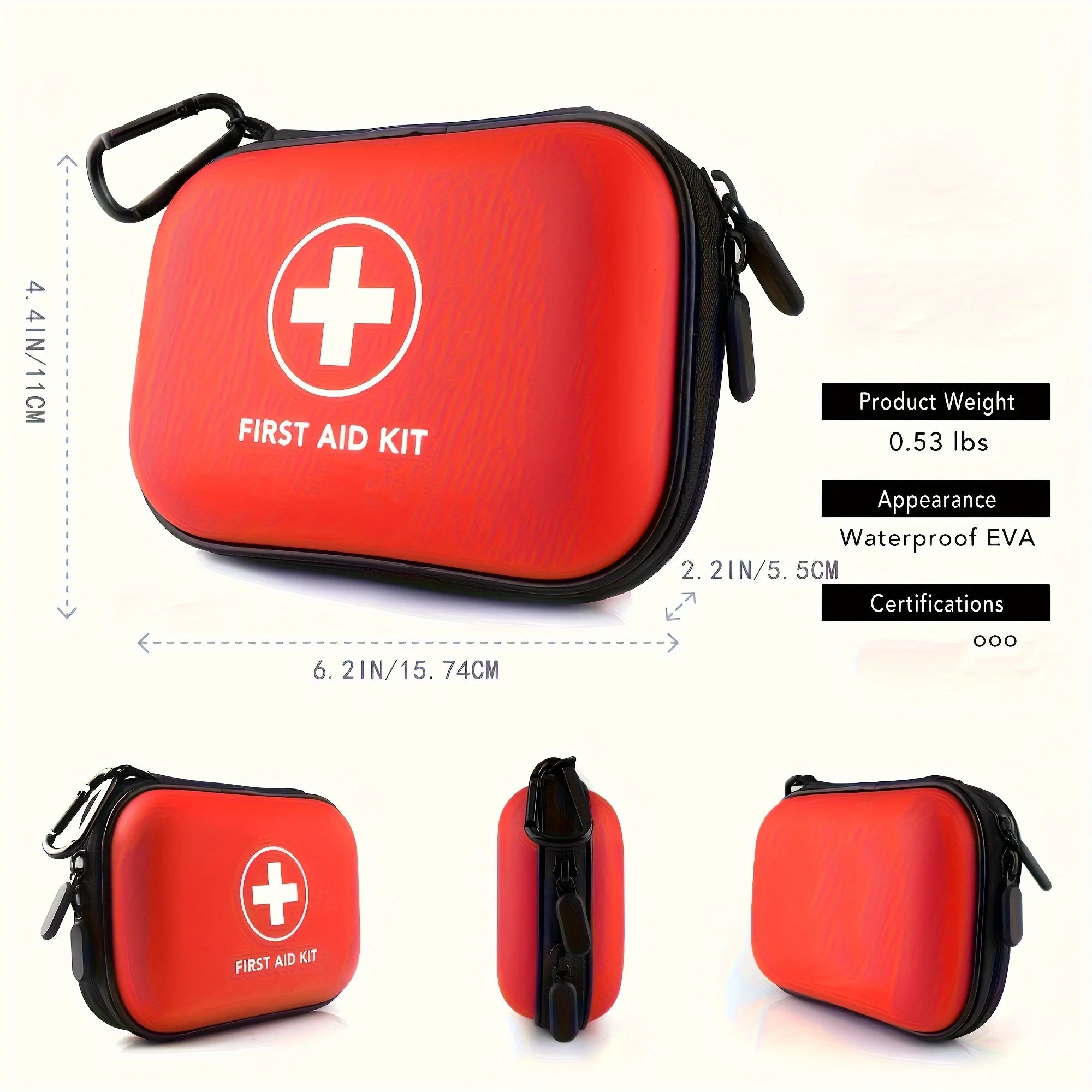 104-Piece First Aid Kit – Waterproof Hard Case Emergency Medical Kit for Travel, Home, Car & Outdoor Use Trekker Essentials
