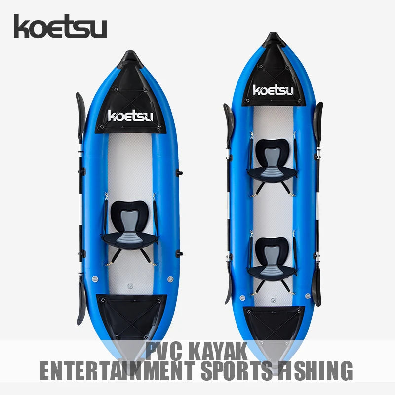 Lightweight & Stable PVC Inflatable Kayak for Single or Tandem Adventures