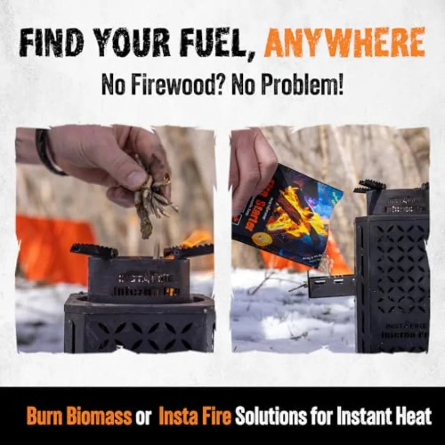 Compact High-Temperature Outdoor Biomass Stove for Intense Heat Cooking