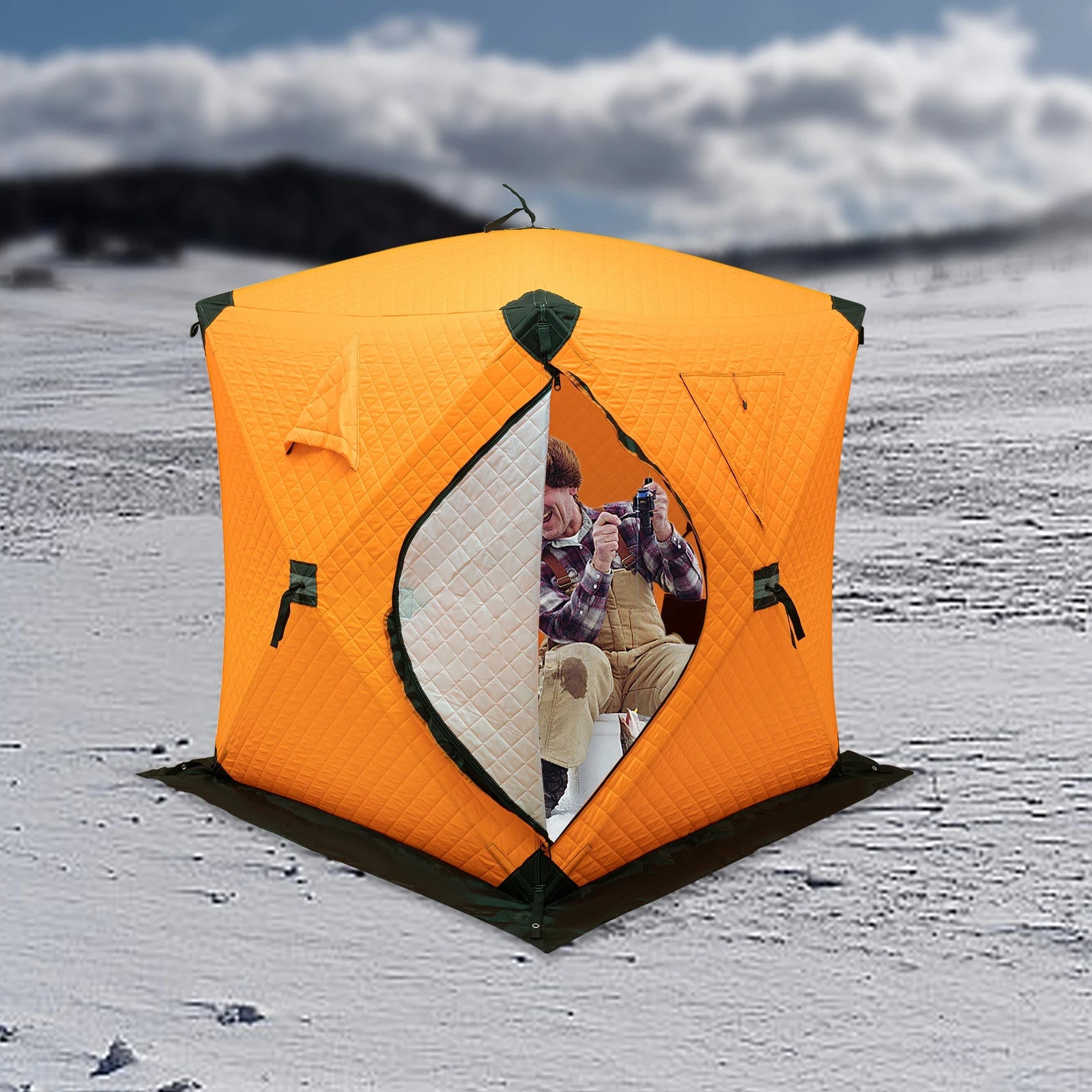 Insulated Ice Fishing Tent for 1–2 Persons – Portable Thermal Shelter Windproof Winter Camping Tent Trekker Essentials