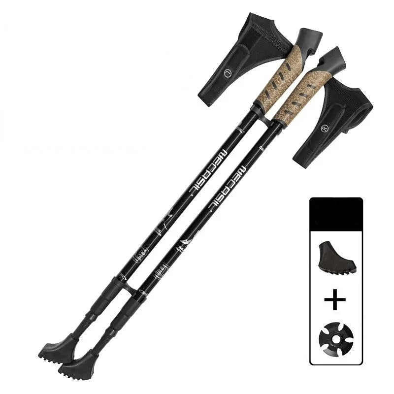 2PCS Ultralight Trekking Poles – 7075 Aluminum Adjustable Nordic Walking Sticks for Hiking & Camping Trekker Essentials