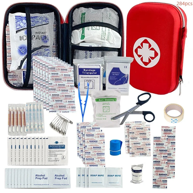 104-Piece First Aid Kit – Waterproof Hard Case Emergency Medical Kit for Travel, Home, Car & Outdoor Use Trekker Essentials