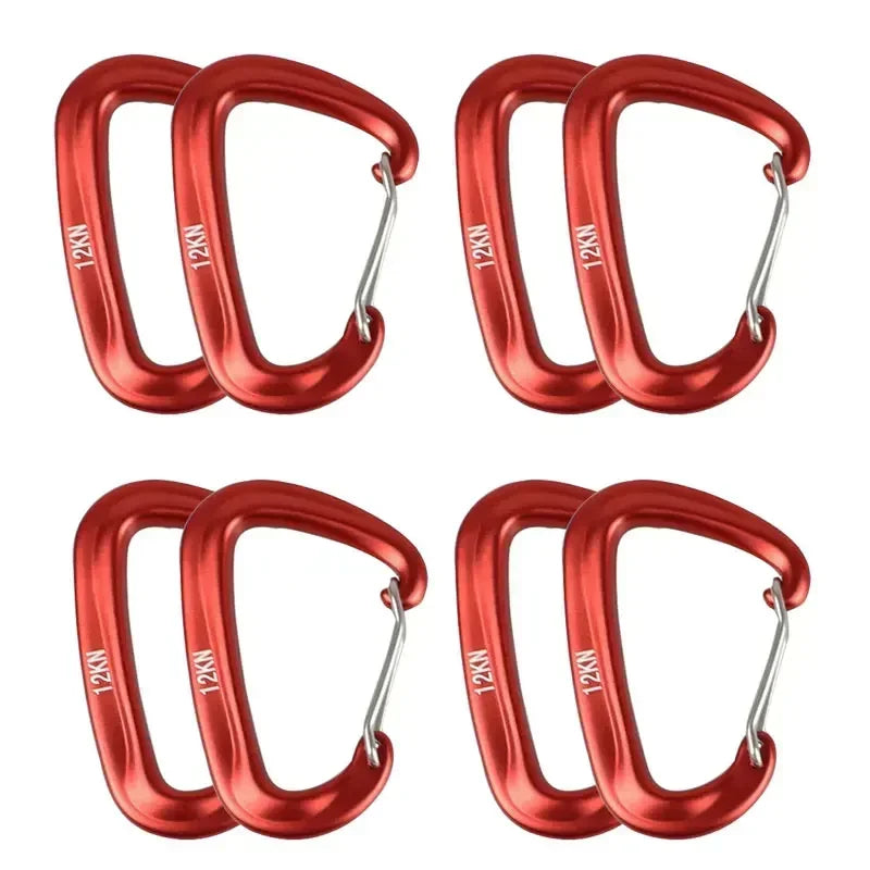 D-Shaped Carabiner Clips (1/8 PCS) – 12KN Heavy Duty Aluminum Hooks for Camping, Hammocks & Outdoor Gear Trekker Essentials