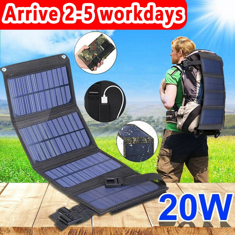 1PC Foldable Solar Panel, Portable Flexible  5V USB Foldable Solar Panel, Used for Small Batteries Outdoor Lighting Accessories Trekker Essentials