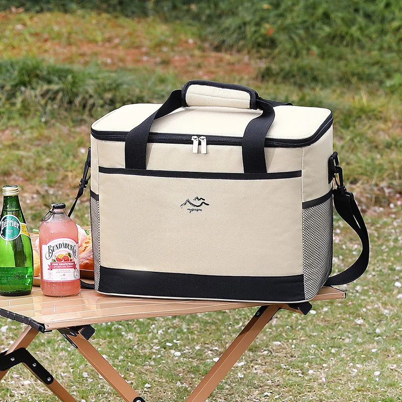 26L Large Capacity Camping Picnic Insulated Cooler Bag Cooler Box Travel Lunch Ice Thermal Food Lunch Bag Trekker Essentials