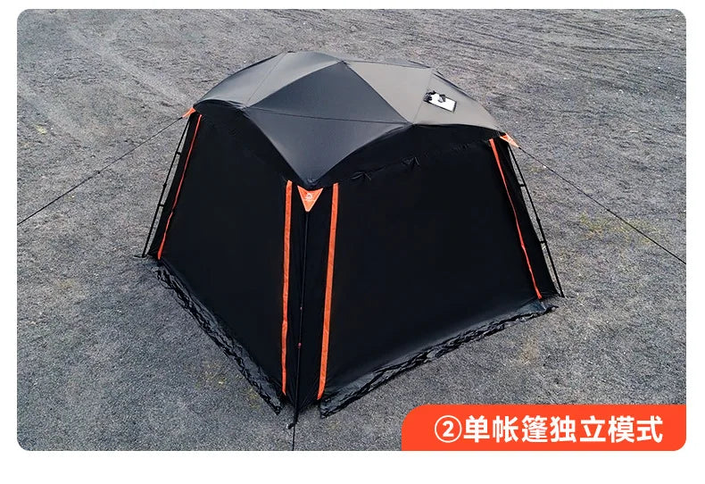 Tienda de techo hidráulica de apertura rápida – Toldo impermeable de doble capa – Refugio de camping para 5-8 personas