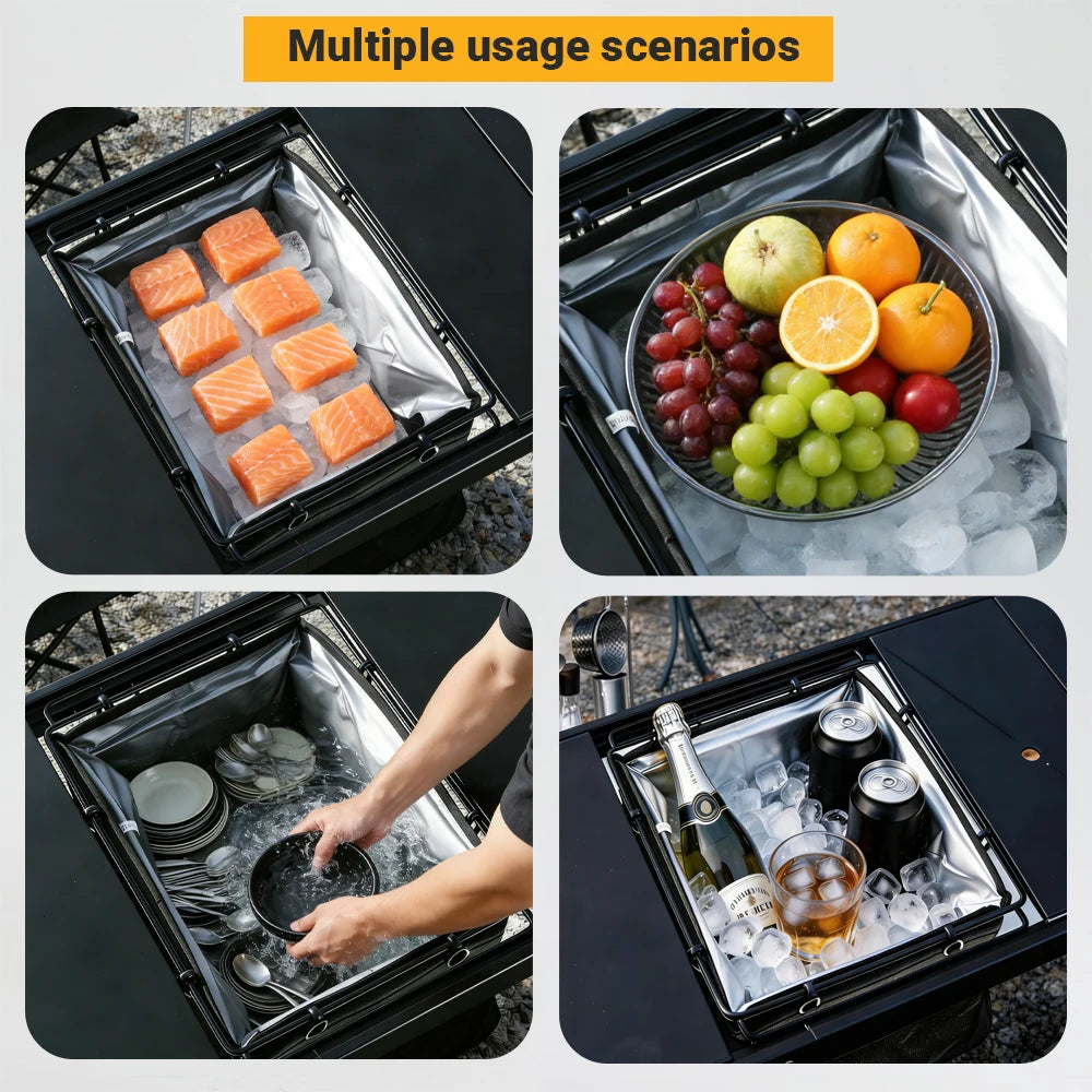 Pandatour IGT 1Unit Camping Table ice Bucket incubator Refrigerated Picnic iced Drink ice Bag Water Storage insulation Bag Trekker Essentials
