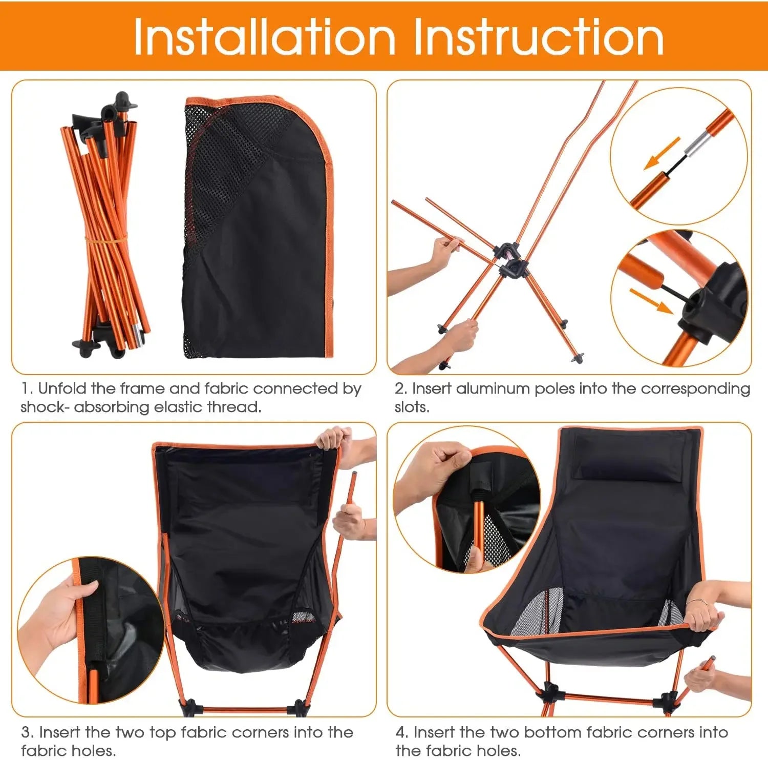 Portable Ultralight Folding Camping Chair - Oxford Fabric, Extended Length for Outdoor Fishing, BBQ, Picnic, Beach Festival
