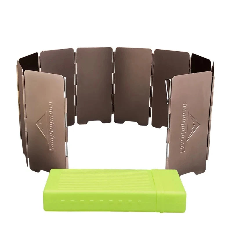 CAMPINGMOON YD8/YD10 Wind Shield – Foldable Aluminum Alloy Gas Stove Wind Guard for Camping, Hiking & Outdoor Cooking