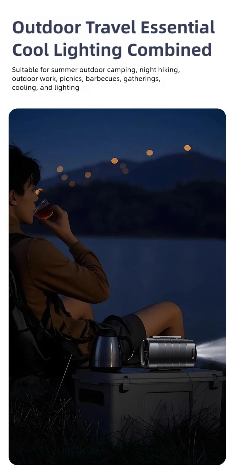 TINSOL New Portable Waist Fan with USB Charging Long Battery Life and Clamp Design for Outdoor Construction and Summer Use Trekker Essentials