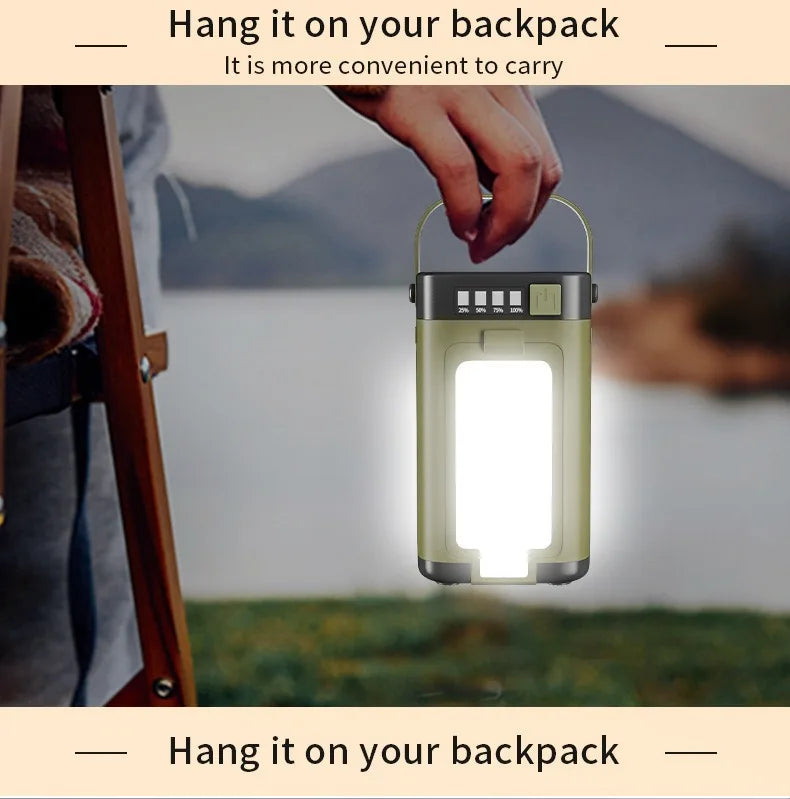 Multifunctional 4-Leaf Foldable Camping Lantern Solar Rechargeable Large Capacity Portable Outdoor Emergency Light Trekker Essentials