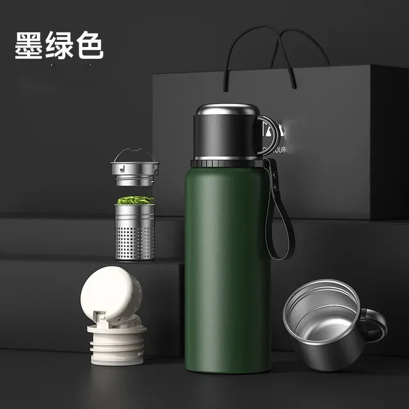 Smart Temperature Display Travel Thermos | 316 Stainless Steel Vacuum Insulated Coffee Mug with Tea Filter