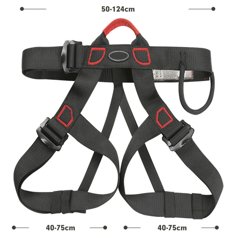 Professional Rock Climbing Harness - Adjustable Half Body Safety Belt for Mountaineering & Aerial Work