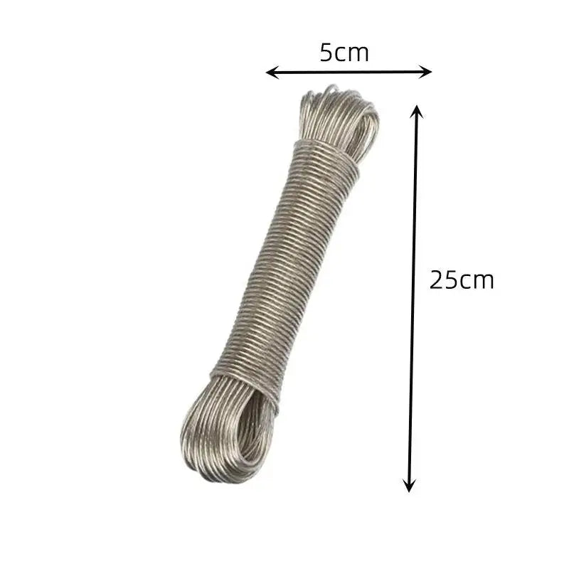 10/20/30/50M PVC Coating Steel Clothesline Outdoor Portable Clothesline Garden Camping Travel Clothes Drying Rope Trekker Essentials