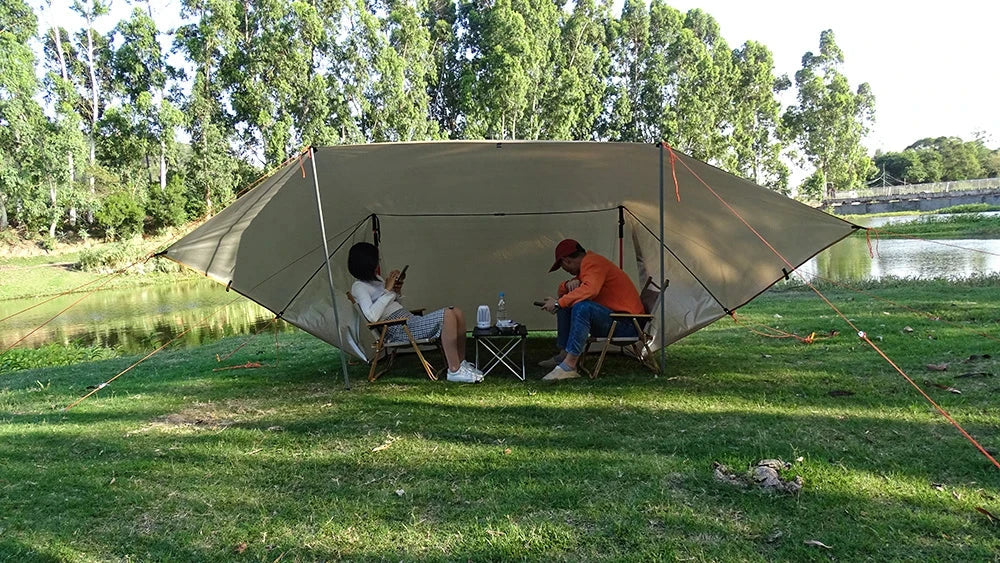 19 Hang Point Tarp Waterpoof Survival Bushcraft Sun Shelter Beach Shade Tent Outdoor Canopy Backpacking Tourist Awning 4x4 3x3m Trekker Essentials